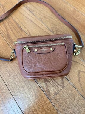 Louis Vuitton Brown Embossed Monogram Leather Belt Bag